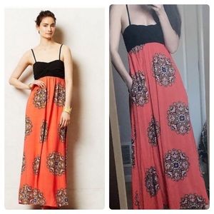 Anthropologie coral canyon maxi dress sz XS